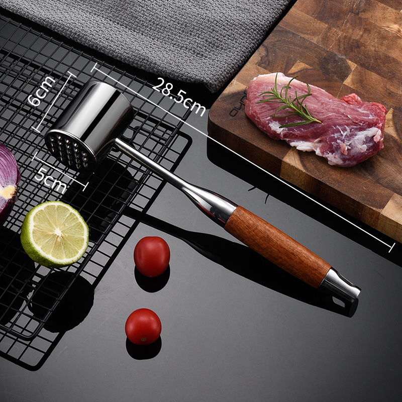 304 stainless steel frosted meat hammer kitchen household steak tender meat broken tendon frying tool commercial knocking tool: green