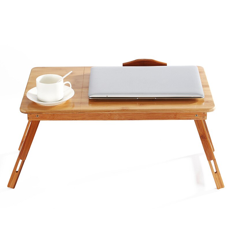 Ajustable escritorio del ordenador portátil con ventilador de refrigeración USB de bambú plegable Notebook soporte sofá cama Oficina mesa para Laptop de madera HW13