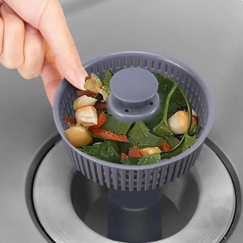 Aanrecht Bounce Core ABS Anti Verstopping Afvoer Perstype Groentebak Gootsteenafvoer Insecten- en geurbestendig Universeel