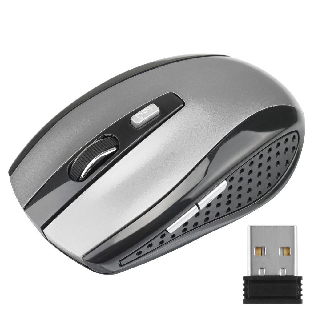 Professionele Dpi Muis 2.4Ghz Draadloze Muis 6 Knoppen Gaming Muis Gamer Draadloze Muizen Met Usb-ontvanger Voor Pc Computer laptop: grey