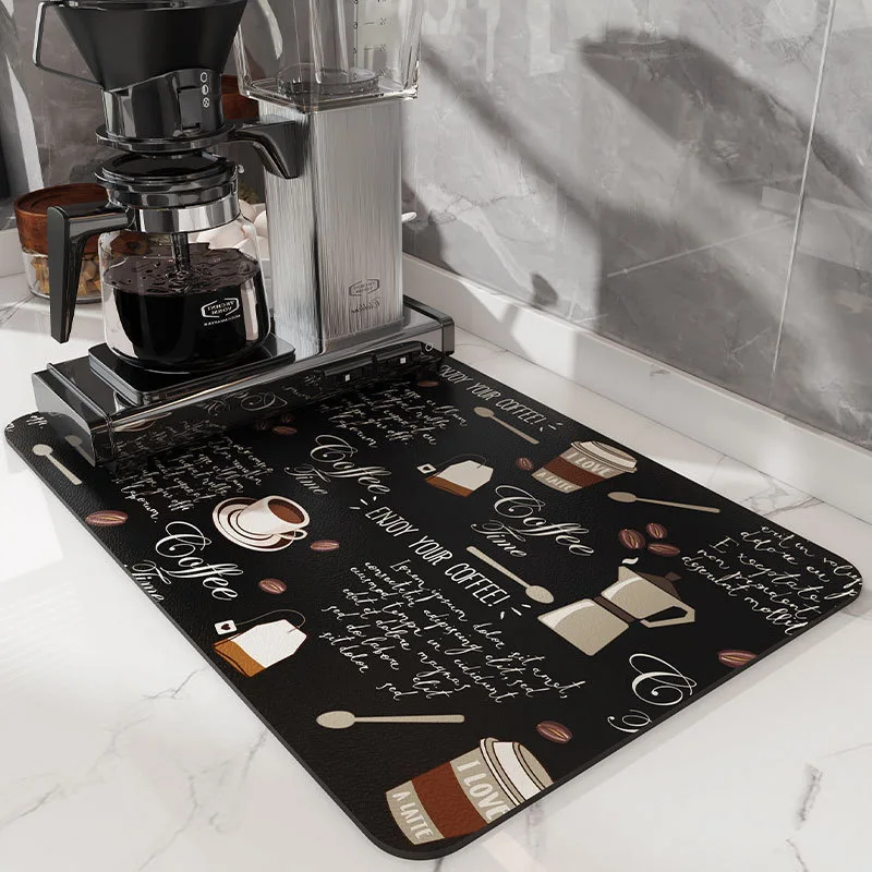 Upgraded Diatomite Sink Splash Guard Kitchen Faucet Absorbent Mat Drip Catcher Drying Faucet Pad for Counter Bathroom Bar Tools: S / Ivory