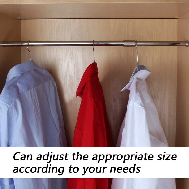 1pc in Acciaio Inox Tenda Della Doccia Ploes A Scomparsa Fisso Appeso Asta di Tensione Della Molla Regolabile Asta di Guida per I Vestiti Asciugamani