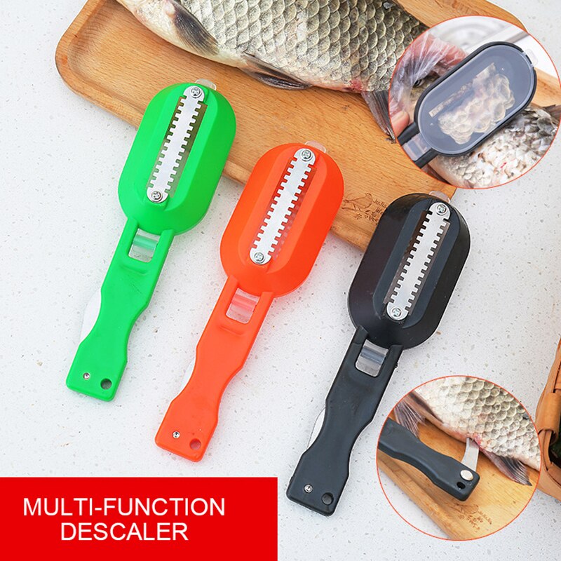 Eliminador de escamas de pescado de plástico, raspador de limpieza, pelador de frutas y verduras, accesorios útiles, 1 Uds.