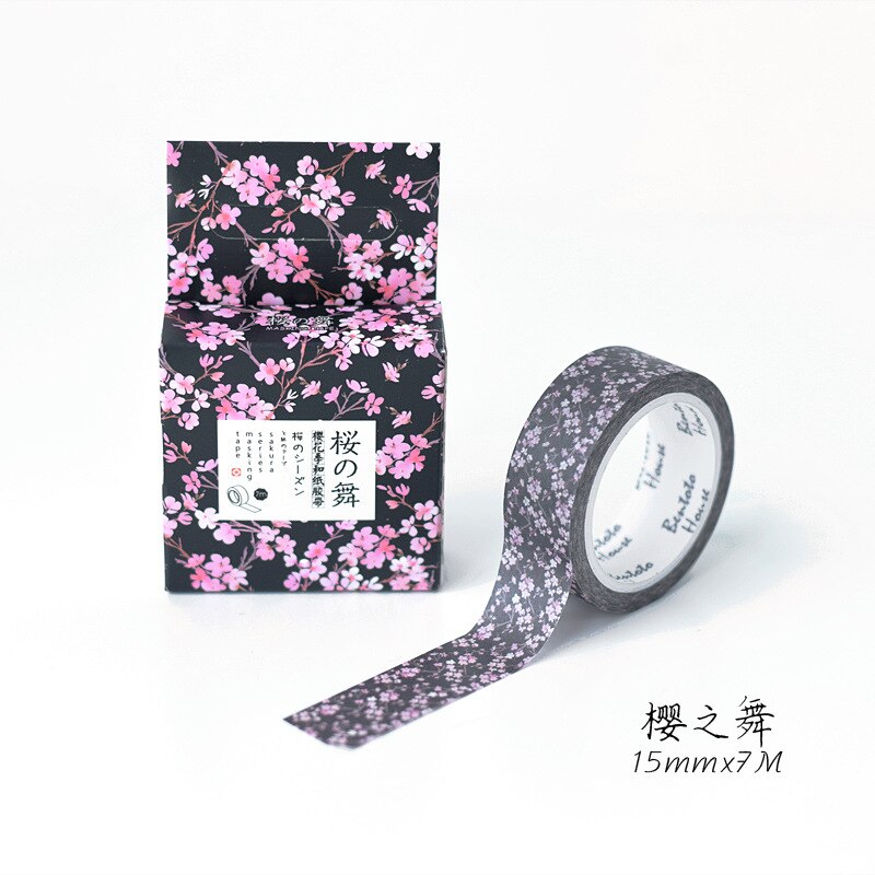 Söt körsbärsblomning säsong japansk washi tejp papper gör-det-själv dekor scrapbooking planerare självhäftande maskeringstejp kawaii brevpapper