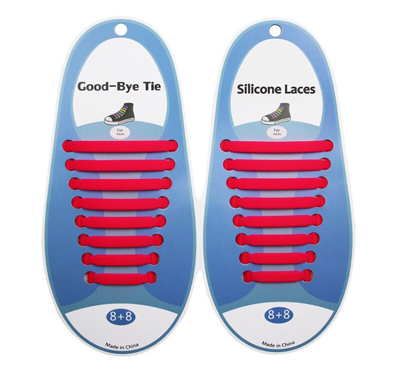 16 teile/satz Elastische Silikon Schnürsenkel Kreative Faul Silikon Laufende Keine Krawatte Gummi Spitze Schuhe Zubehör für mann frauen unisex: Rose rot