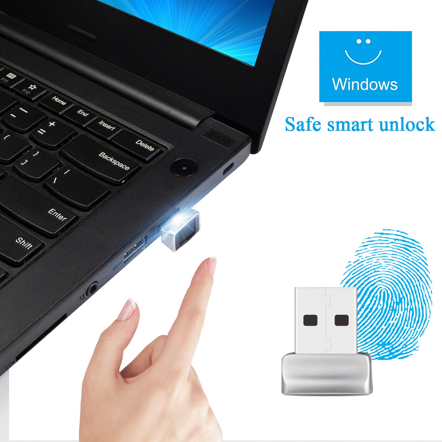 USB Vingerafdruk Key Reader voor Windows 10 Hello-Security Key Biometrische Scanner Sensor Dongle Module voor Wachtwoord-Gratis login