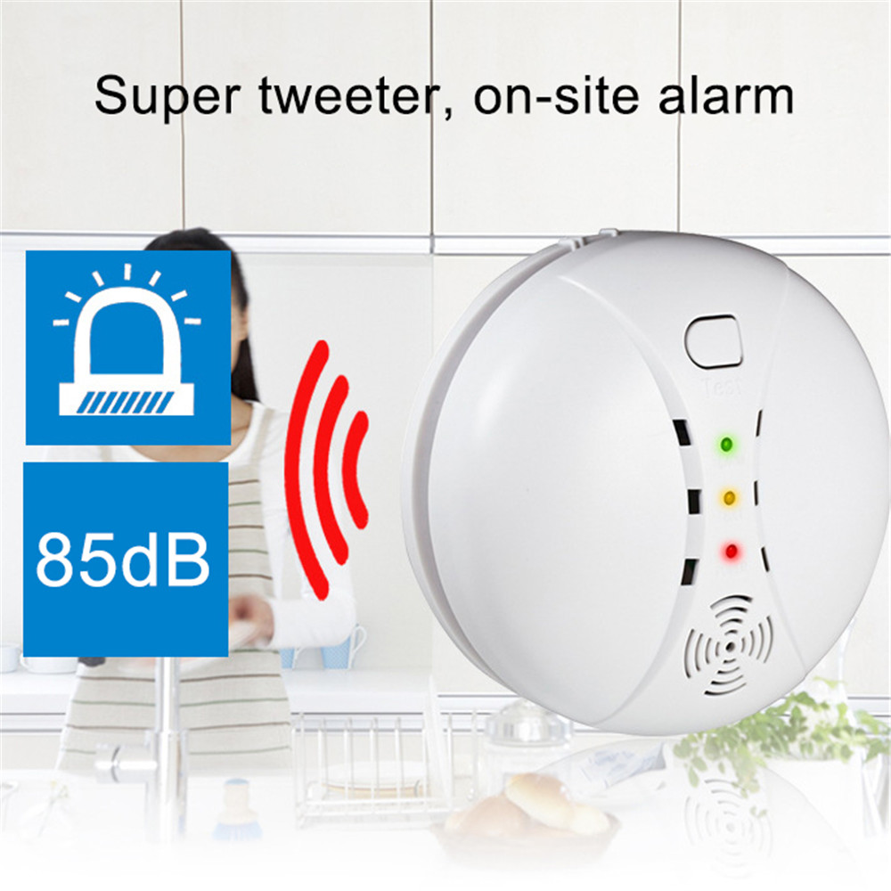 433MHZ High Quatity Wireless Fire Alarm Sensor Fire Protection Smoke Detector for Indoor Kitchen Home Alarm Security System