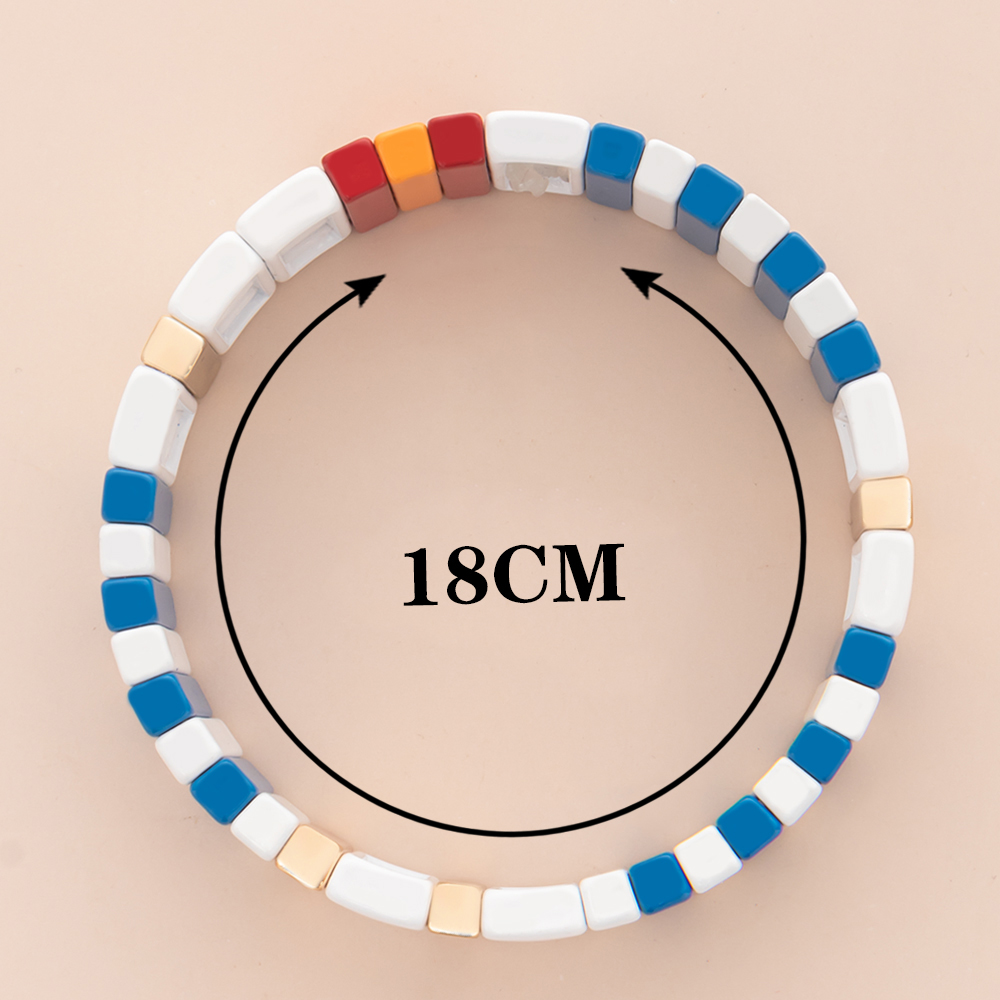 Conjuntos de pulseras de cuentas de colores para mujer, pulseras elásticas bohemias, brazalete de Metal, proveedores de joyería al por mayor, nueva
