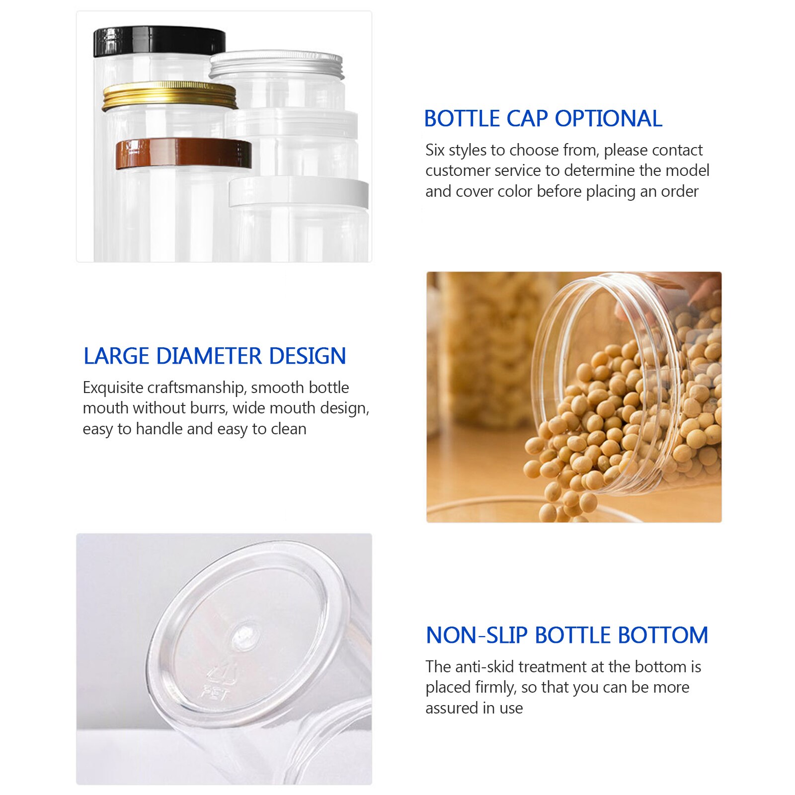 50ml/100ml/150ml/200ml/300ml Plastic Jar With Lid Screw Iron Transparent Container Empty Cosmetic Cream Powder Jar Vanity Box