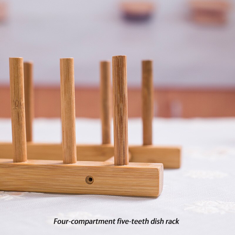 Massief Hout Gerechten Aftappen Keuken Rekken Houten Keuken Schotel &amp; Pot Cover Rack Eenvoudig Te Schoon Multifunctionele Vouwen afdruiprekken: 2