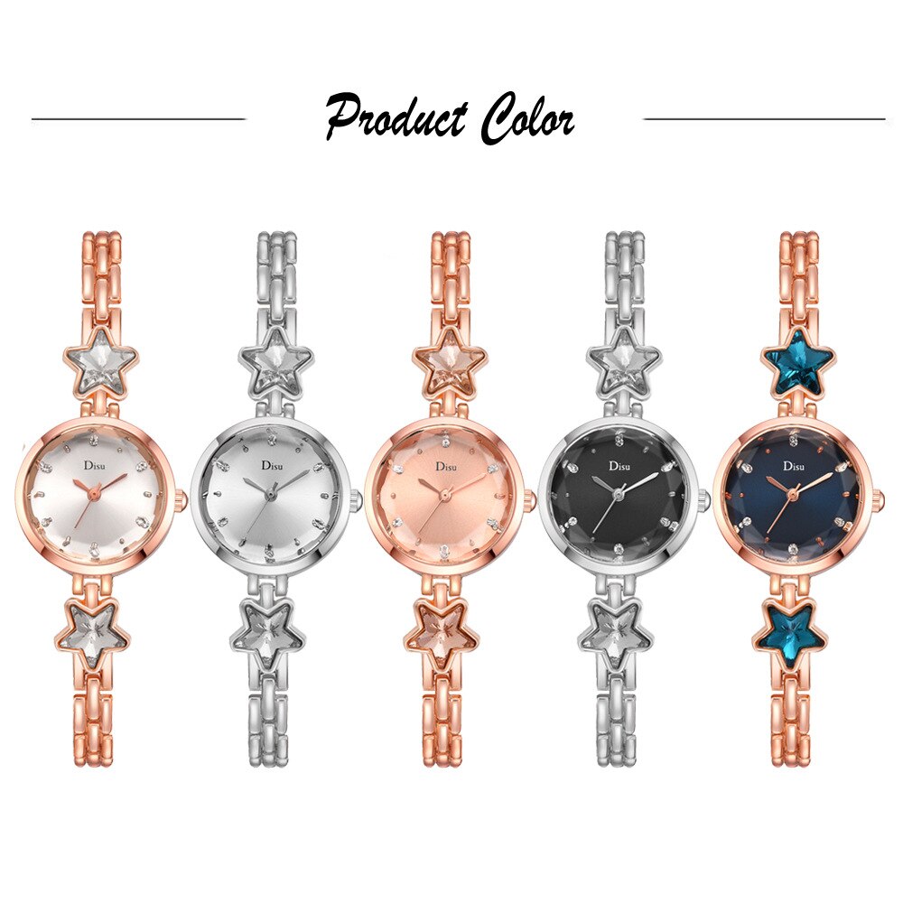 Montre-bracelet à quartz pour femmes, bracelet chaîne étoiles, montre habillée pour dames, montres pour dames, montres pour femmes, montre-bracelet en or rose