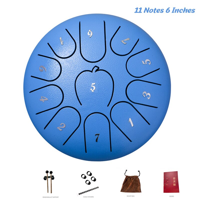 Tongue Drum 11 Notes 6 Inches For Hang Drum Instrument Mini Percussion Lotus Drum Worry Free yoga zazen therapists performa