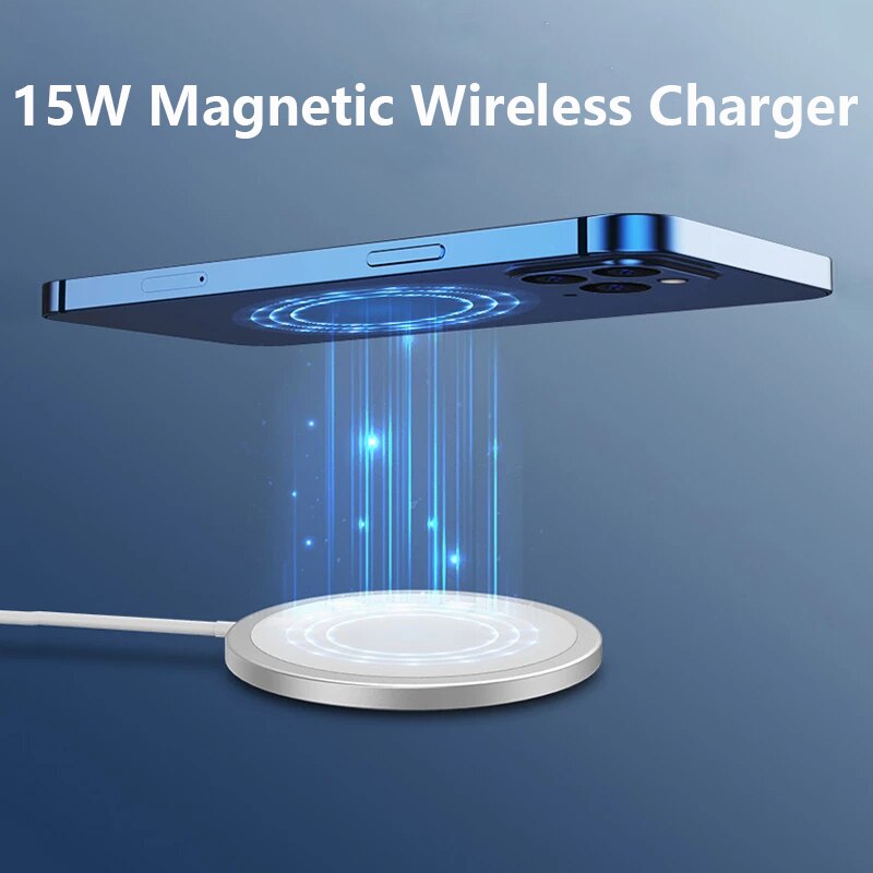 Magnetic Adsorption 15W Qi Wireless Chargers For iPhone 12 Pro Max Mini Magsafing Macsafe Charger Fast Charging Pad Dock Station
