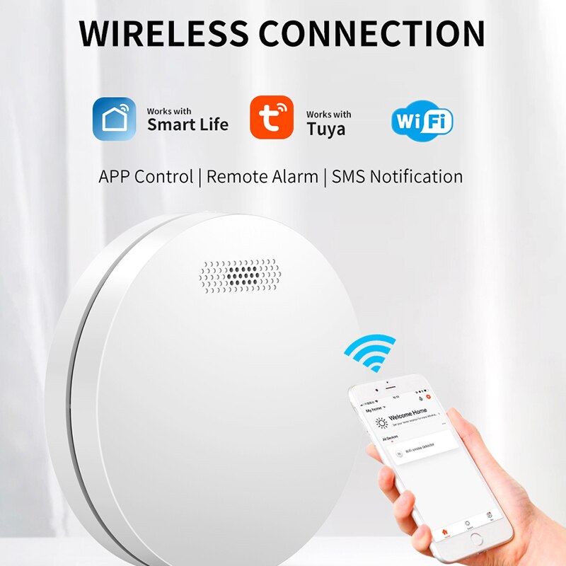 Lonsonho Tuya Smart Life WiFi Smoke Detector Smart... – Grandado