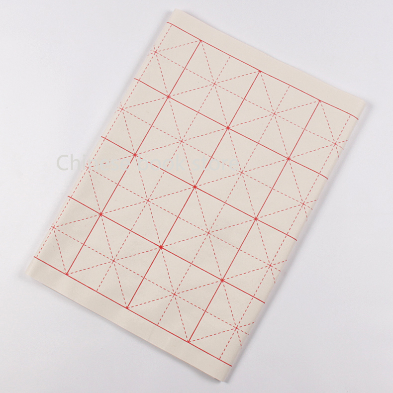 Kinesisk gitter firkantet xuan papir i størrelse rå rispapir kinesisk børste, der skriver kalligrafi papir  - 34 x 69cm,20 stk/pose