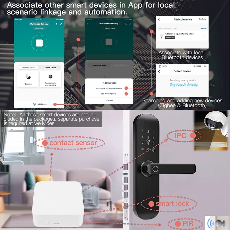 Tuya smart gateway zigbee wlan bluetooth multimode-gateway smart-home-bridge für die intelligente steuerung ihres zuhauses – kompatibel mit alexa und google home
