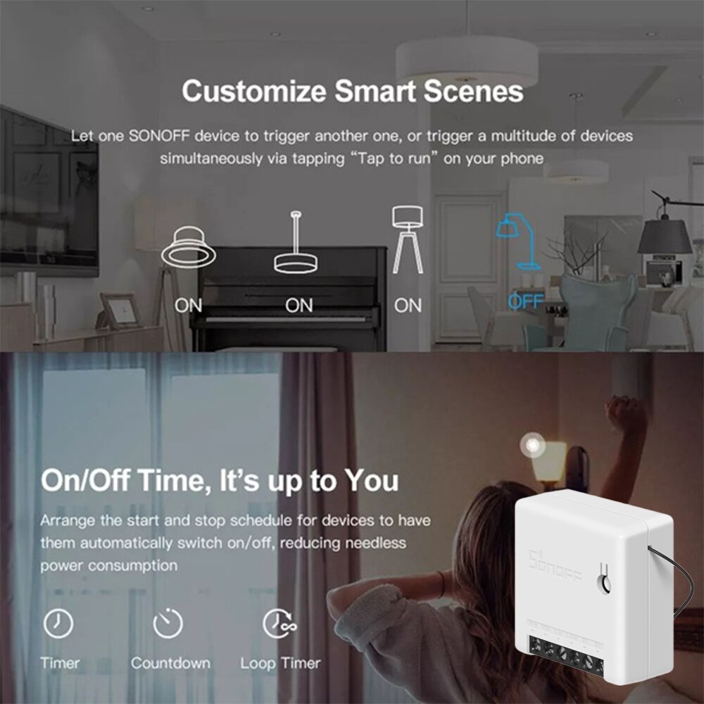 SOLEDI SONOFF Mini Smart Intelligent Switch Appliance Office Home Assistant Universal WIFI Switch Indoor APP Control Two Way