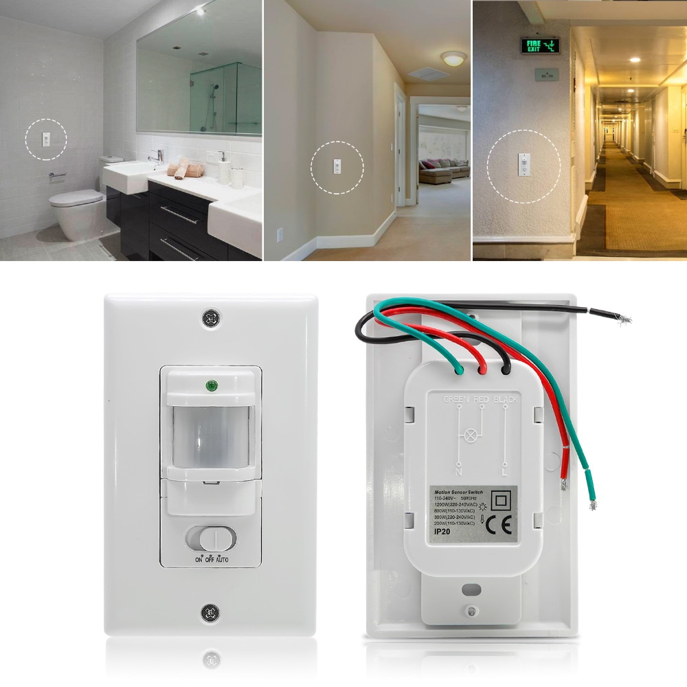 110V ~ 220V Aan Uit Auto Wall Mount Motion Sensor Switch Automatische Pir Infrarood Licht Schakelaar Met Tijd vertraging 10S ~ 30 Minuten