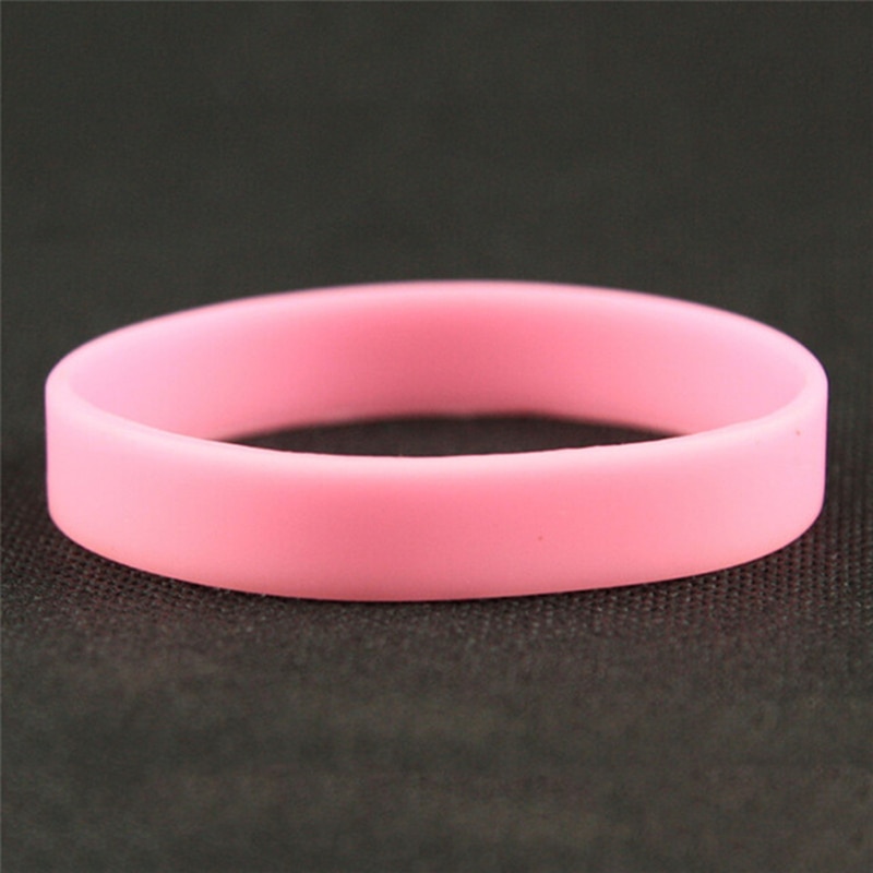 Muñequera de goma de silicona Flexible a la , correa de muñeca, brazalete deportivo informal para niños, de aniversario,: 12 pink