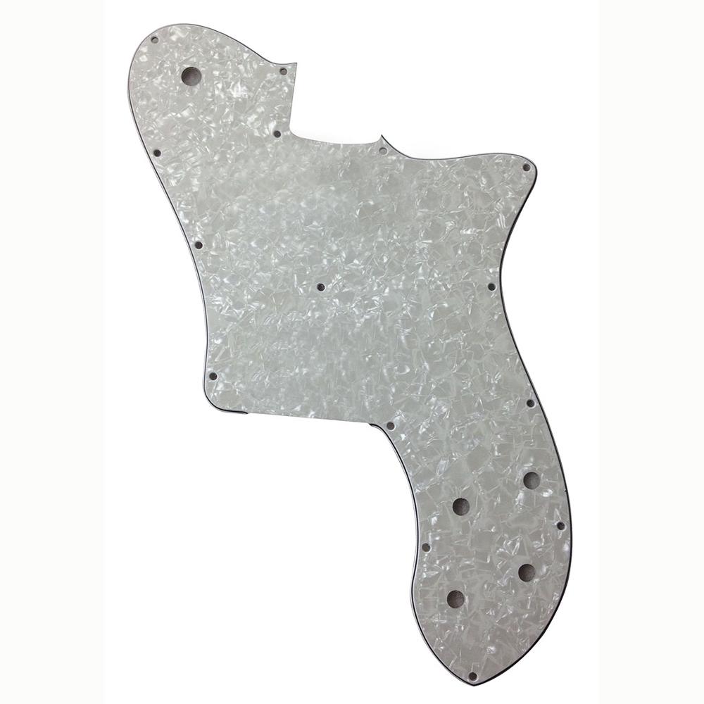 Pleroo Custom Guitar pickgaurd - For 72 Tele Deluxe Reissue Guitar Pickguard Without Pickup: 4Ply white Pearl