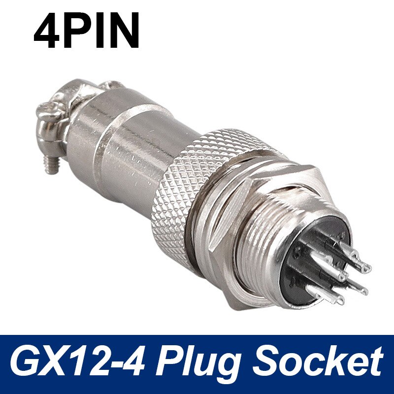 GX12 Panel Circular Aviation Connector Plug Socket 2pin 3Pin 4Pin 5Pin 6Pin 7Pin 5A 125V M12 Connectors: 4Pin
