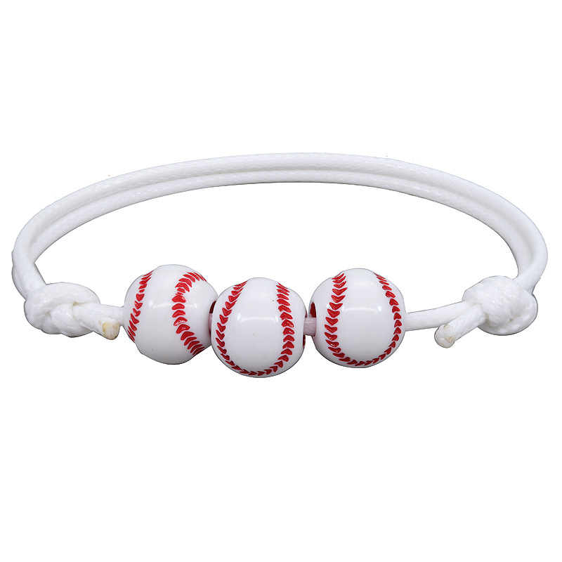 Nueva pulsera de béisbol de baloncesto, línea de cera tejida, pulsera de tenis y Rugby, joyería deportiva para niños y niñas BR1001: Verde oscuro