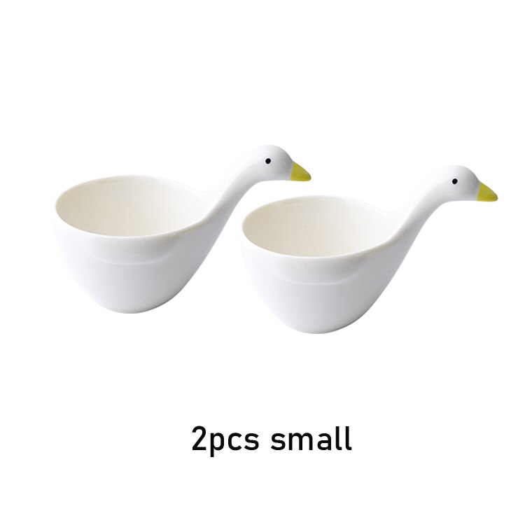 Cute Ceramic Duck Bowl Handmade Saucebowl Small Pottery Spice Bowl Trinket Dish Home Storage Animal Seasoning Keeper Salt Holder: 2 small