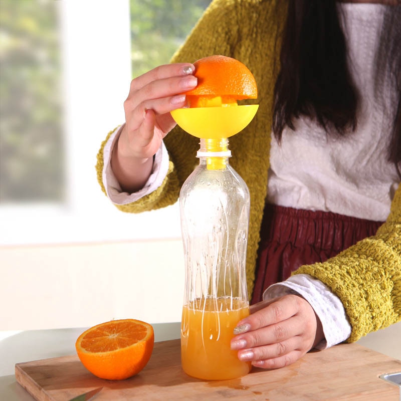 Bærbar mini 2 in 1 manuelle juicepressere frugtjuice kop husholdnings manuel juicer 2 in 1 appelsin citronsaft presseværktøj