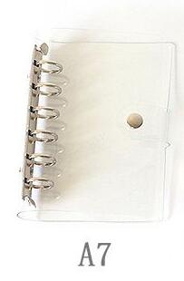 A5 A6 A7 Transparent File Folder 6 Round Ring Soft PVC Binder Loose Leaf Notebook Cover Folder Protector with Snap Button: A7