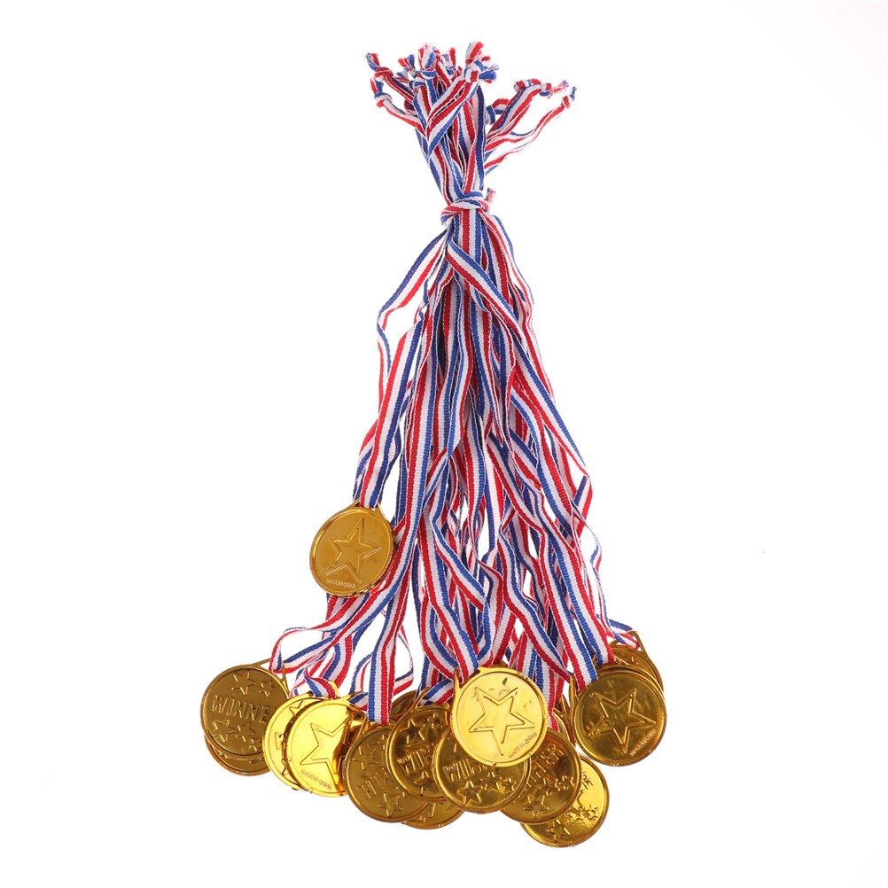 20 stk overkommelig plastik børn guld vindere medaljer børn spil sports pris præmier legetøj fest favor