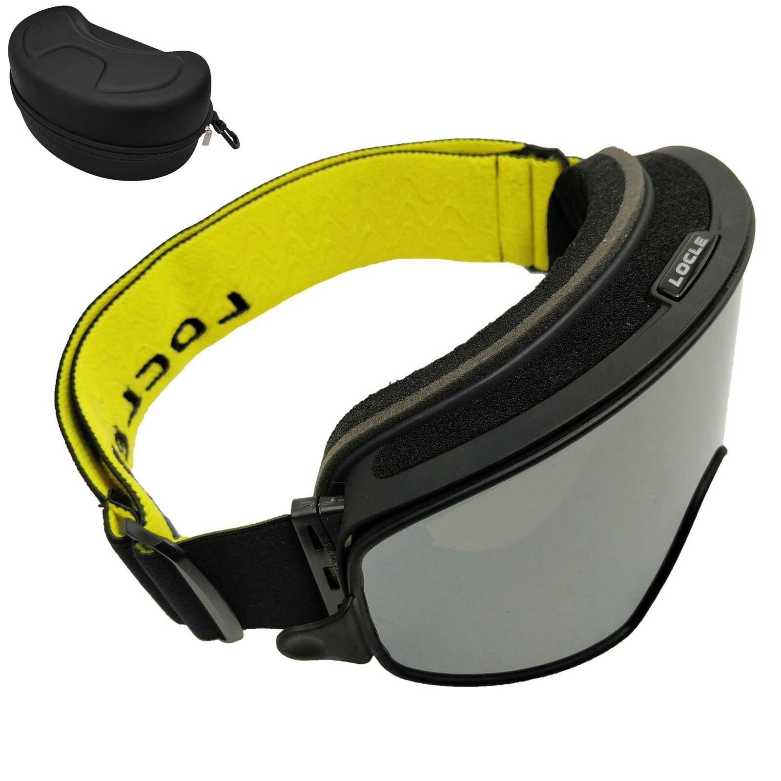 Locle Magnetische Skibril 2 In 1 Mannen Vrouwen Snowboard Bril Skiën Bril Brillen Sneeuw Anti-Fog Ski Masker: Silver and Box