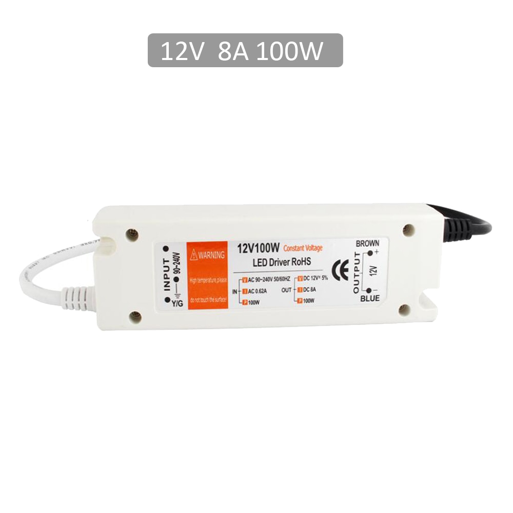 LED Power Supply 12V 5V 60W 72W 100W 110V 220V AC to DC12v 5 volt LED Strip Power Supply LED Driver 100W Lighting Transformer: 12V 100W