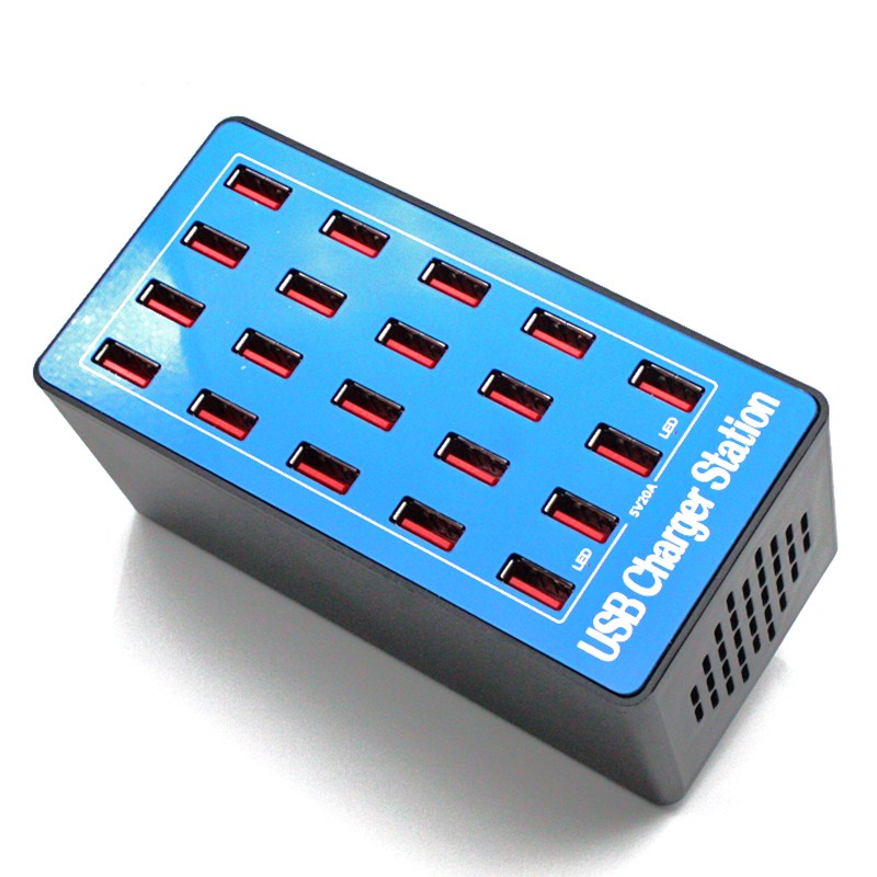 Telefone móvel de alta potência 100w inteligente 20 porta usb 5v 20a carregador cabeça universal estação carregamento do telefone móvel