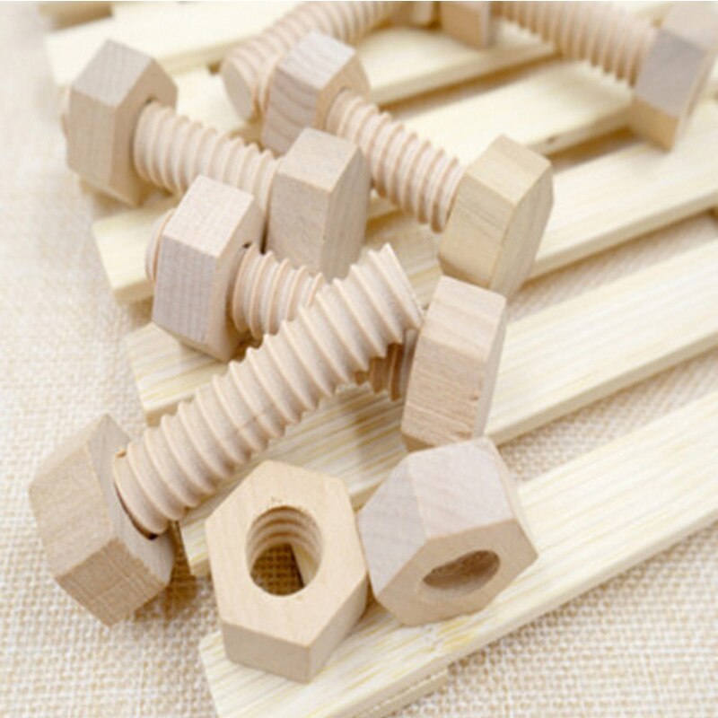 Educational Screw Nut Assembling Wooden Baby Toys Early Education Solid Wood Screw Nut Hands-On Teaching Aid Toys for Children