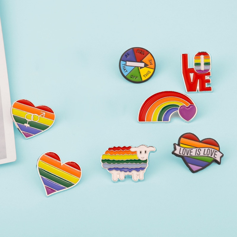 Kleurrijke Enamel Pin Broches Creatieve Cartoon Mini Regenboog Metalen Knop Op Denim Hoed Badge Pinnen Kraag Sieraden Voor Vrouwen