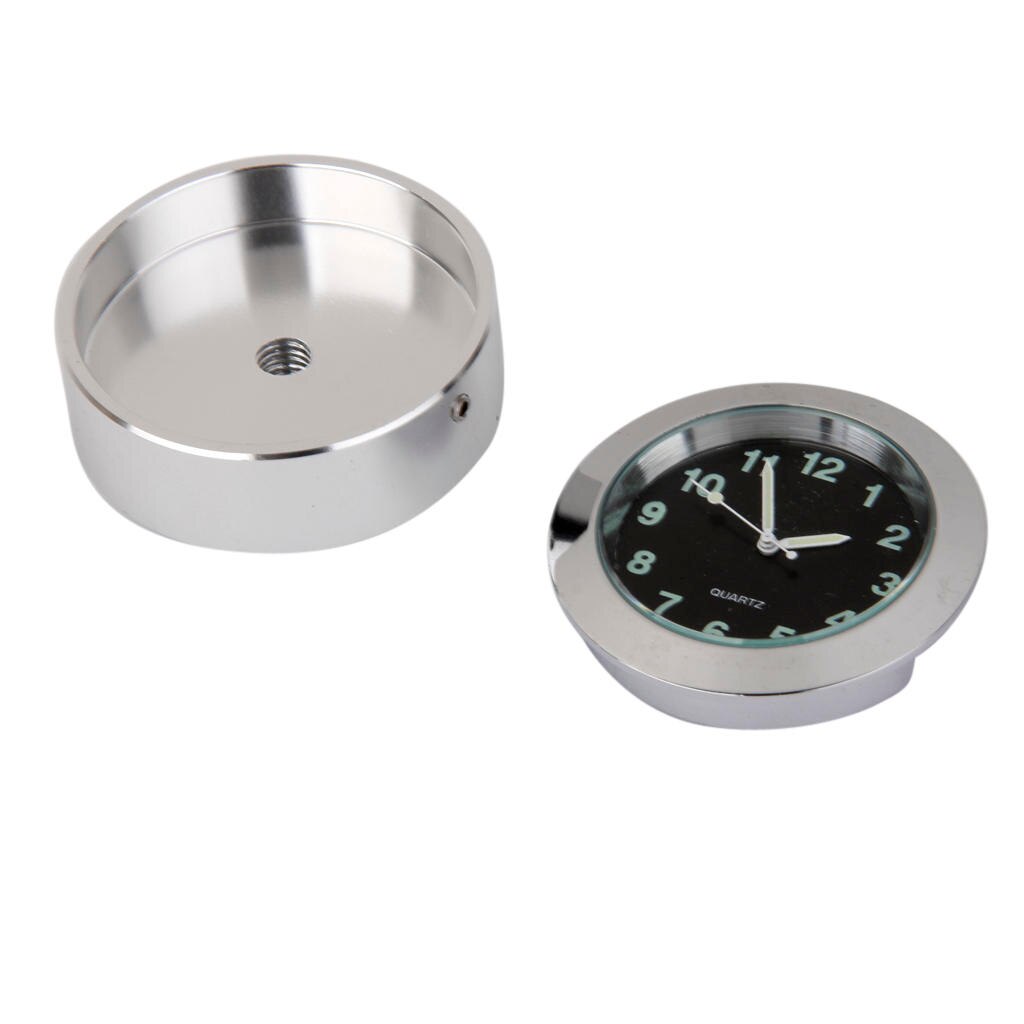 7/8 "1" Chrome Motorcycle Fietsstuur Mount Dial Klok Waterdicht Cruiser