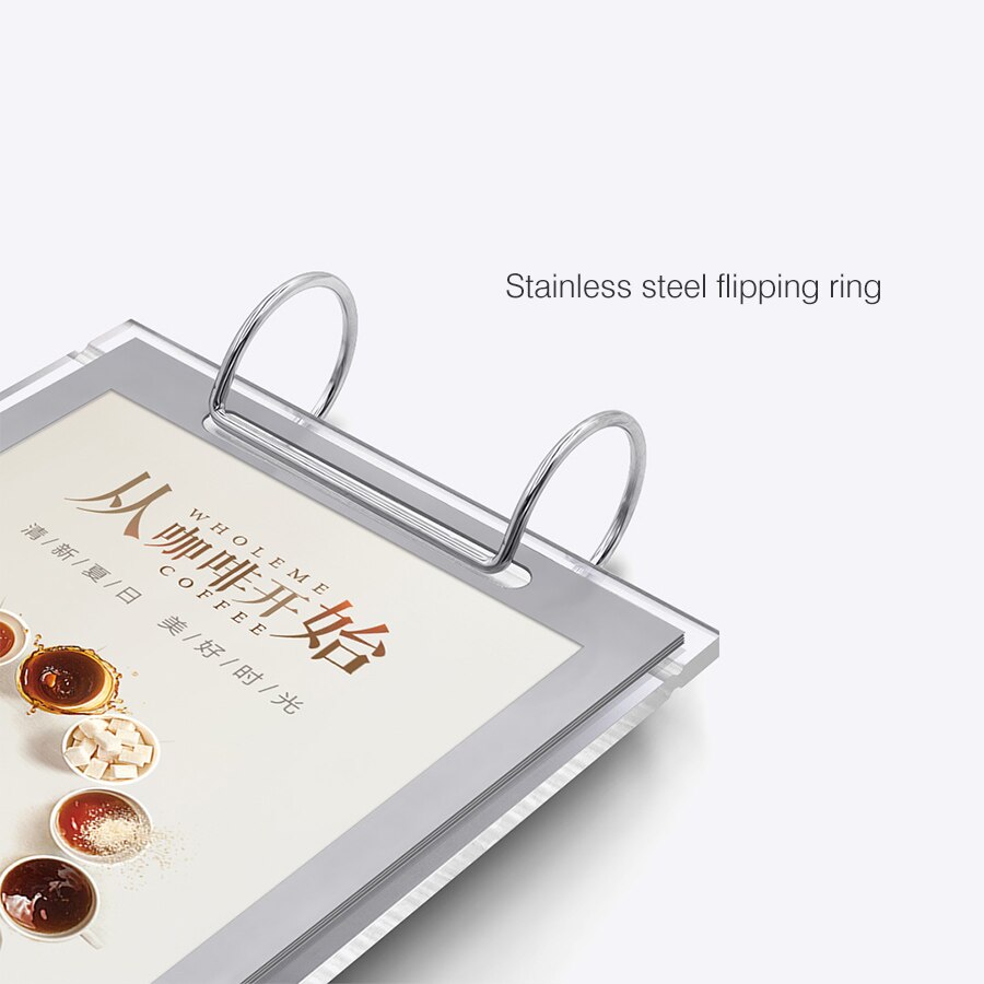 A5 210*148mm akryl restaurant bord menu skilt holder display stativ med plakat menu papir ramme