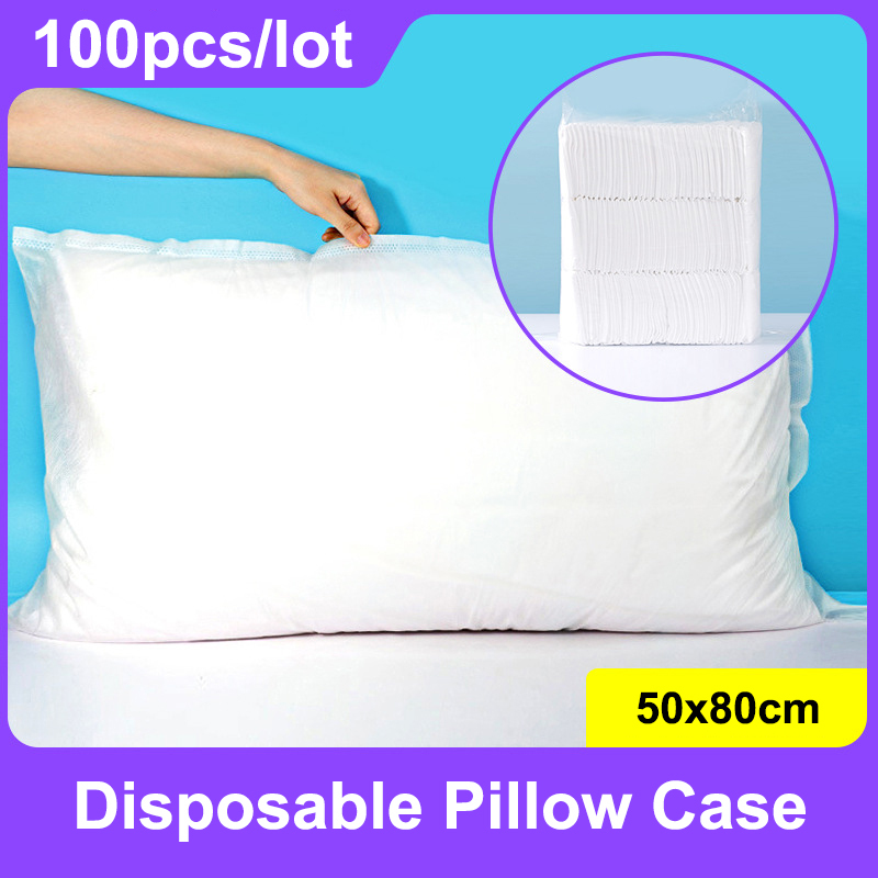 100 stück einweg-kissenbezüge, tragbar, für reisen, haushalt, hotel, antibakteriell, milbenabweisend, atmungsaktiv, 50 x 80cm