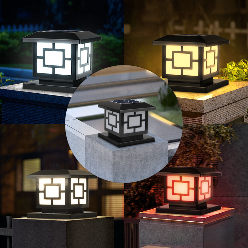 Luz Solar LED para exteriores, columna de luz Solar impermeable, Control remoto, atenuación, luz de Pilar LED para iluminación de decoración de jardín y Patio