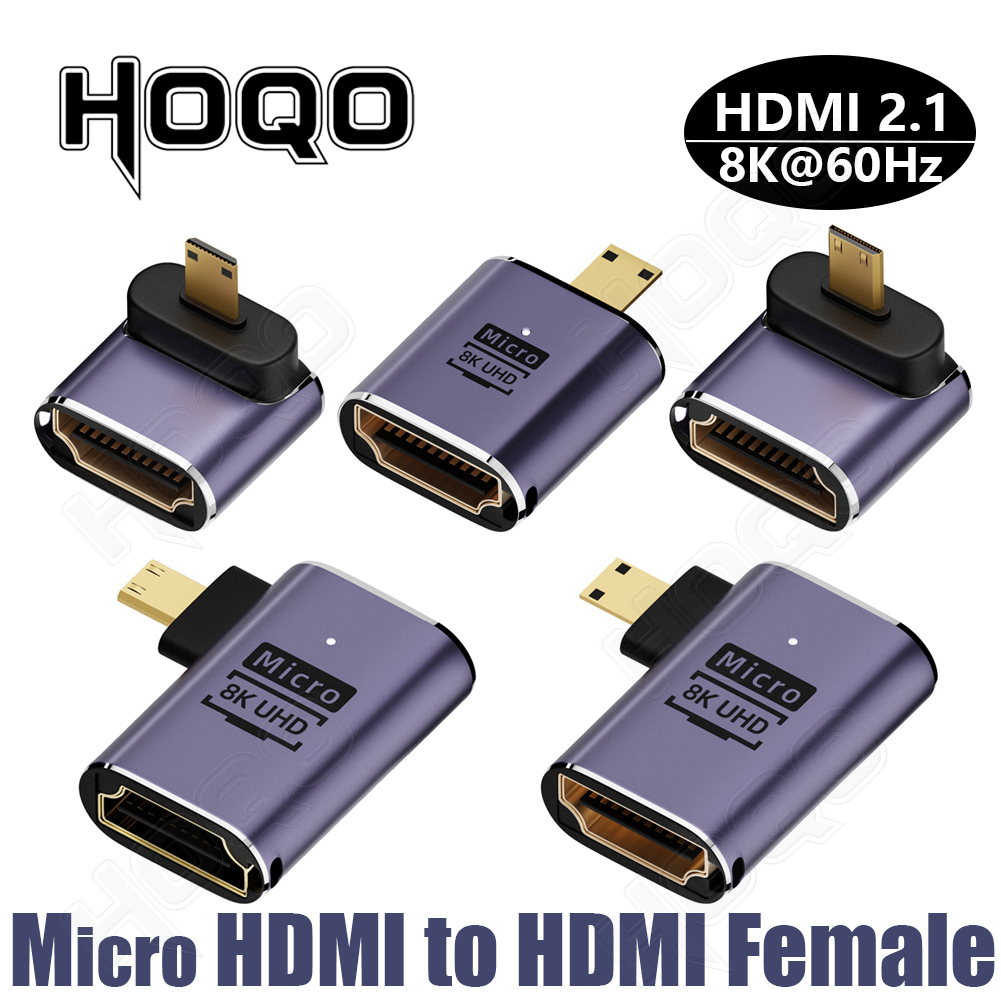 HDMI 90-Grad-Adapter, 8 K, 4 K, 270 Grad, HDMI-Adapter, Stecker auf Stecker/Buchse auf Buchse, nach unten rechts, linker Winkel, Keystone, klein, digital