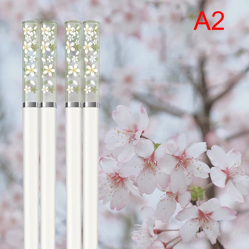 Gula körsbärsblommor ätpinnar kinesiska ätpinnar återanvändbara porslin: 2