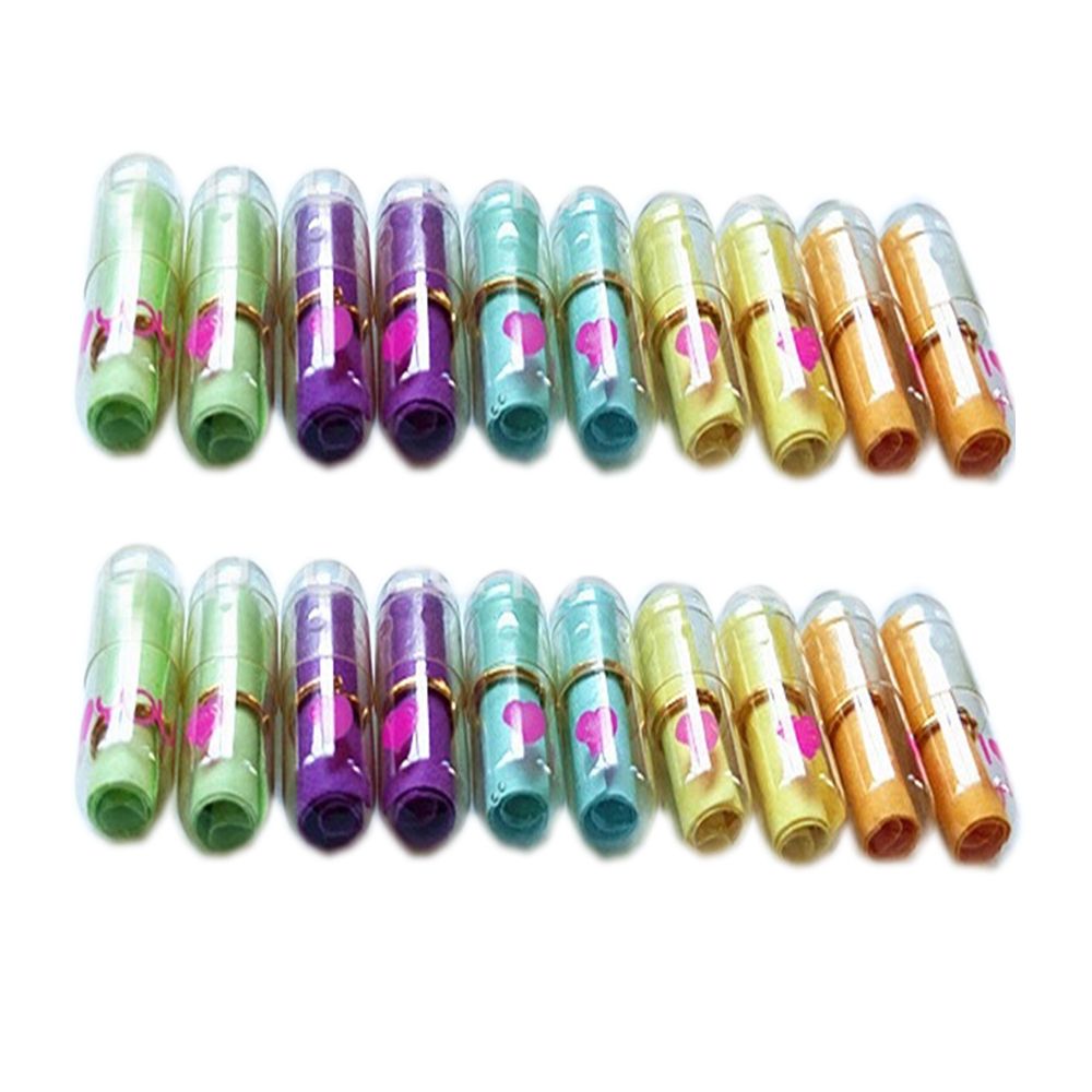 50pcs Message Capsule Pill Cute Colorful Letter Transparent Expression Message Party Surprised Accessories