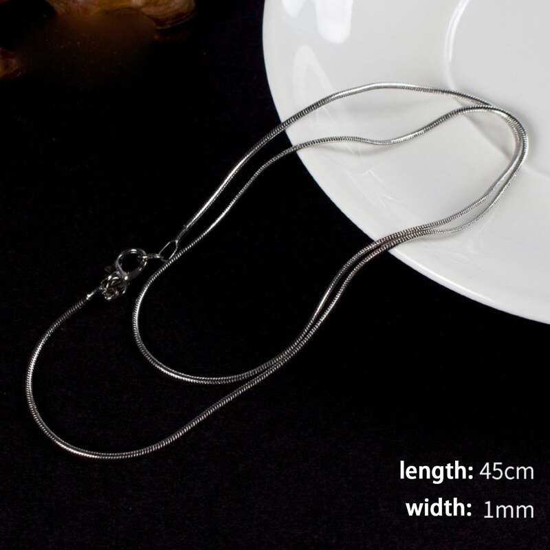 REGELIN 41/45/50/60cm Length Stainless Steel Chain snake chain Clavicular chain Lobster Clasps Simple Chains Necklace: 45CM