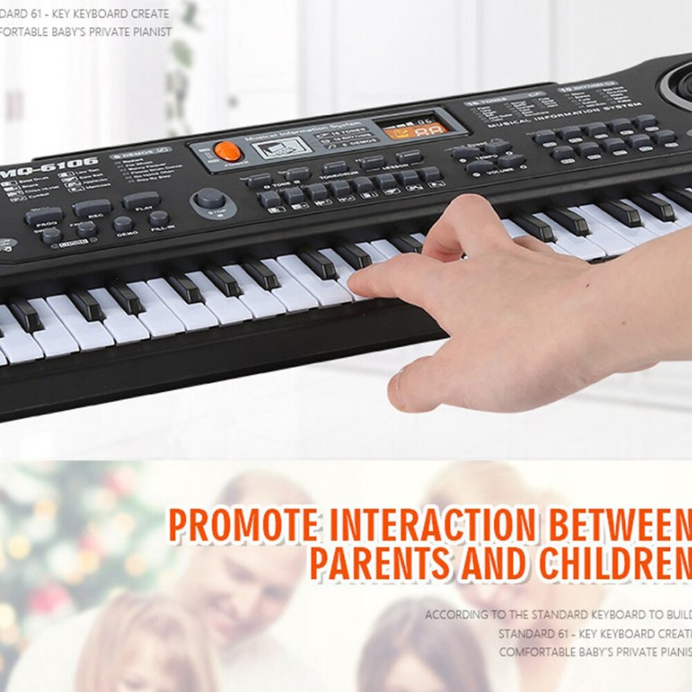 Til børn letrisk klaver multifunktions musikinstrument 61 tangenter musik elektronisk keyboard børn med mikrofon  kb007