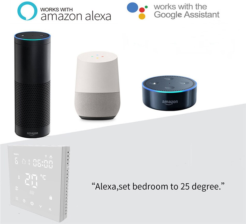 Tuya wifi smart termostat, elektrisk gulvvarme vand/gas kedel temperatur fjernbetjening til google home, alexa