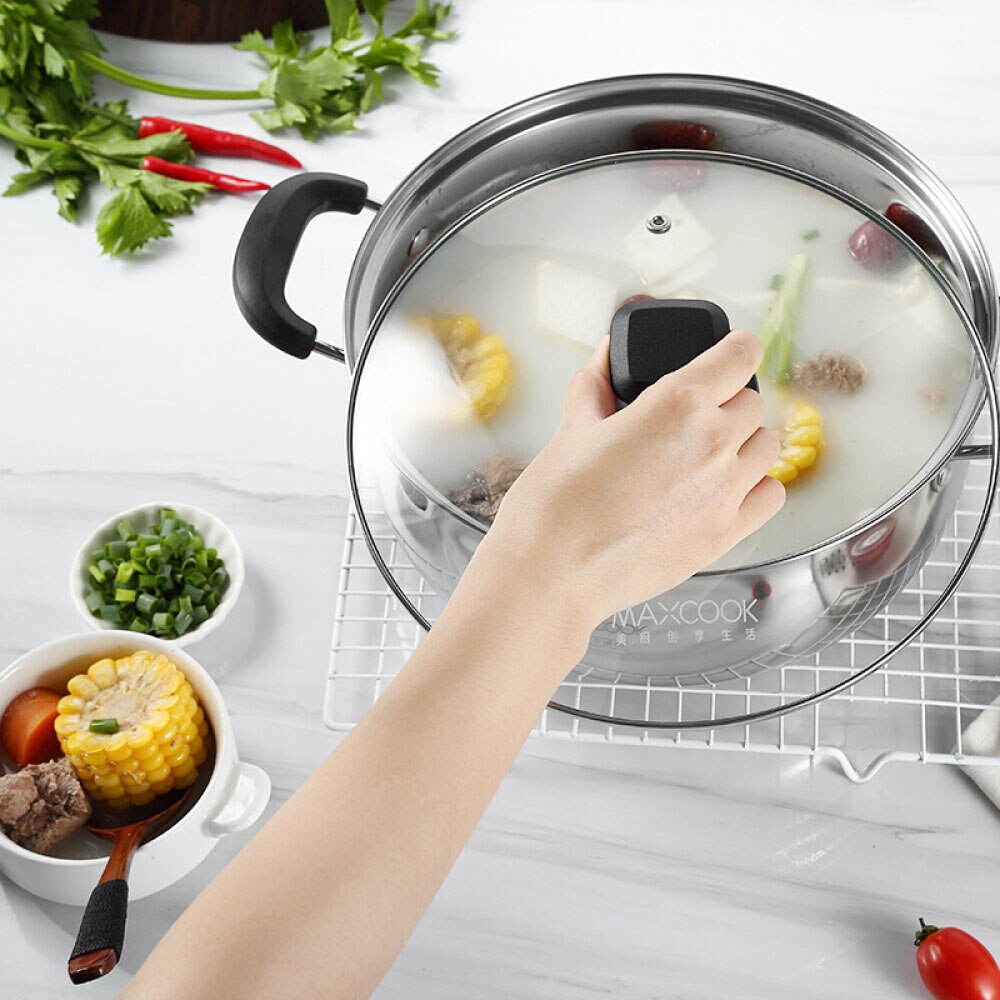 24CM Stainless Steel Soup Pot Non Stick Cookware Set Pans Pots Saucepan Cooking With A Lid Random Type