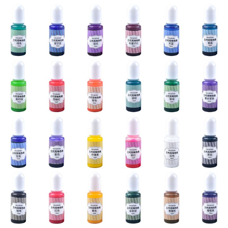 24 Kleuren Epoxy Pigment Vloeibare Parel Coloring Dye Inkt Diffusie Uv Hars Ambachten