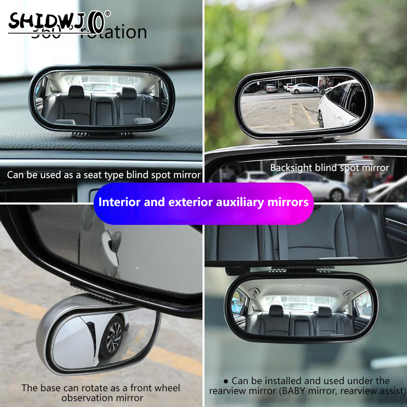 Rétroviseur Latéral Réglable à 360 ° pour Voiture, Grand Angle, Angle Mort, Embout pour Stationnement, Accessoires Auxiliaires