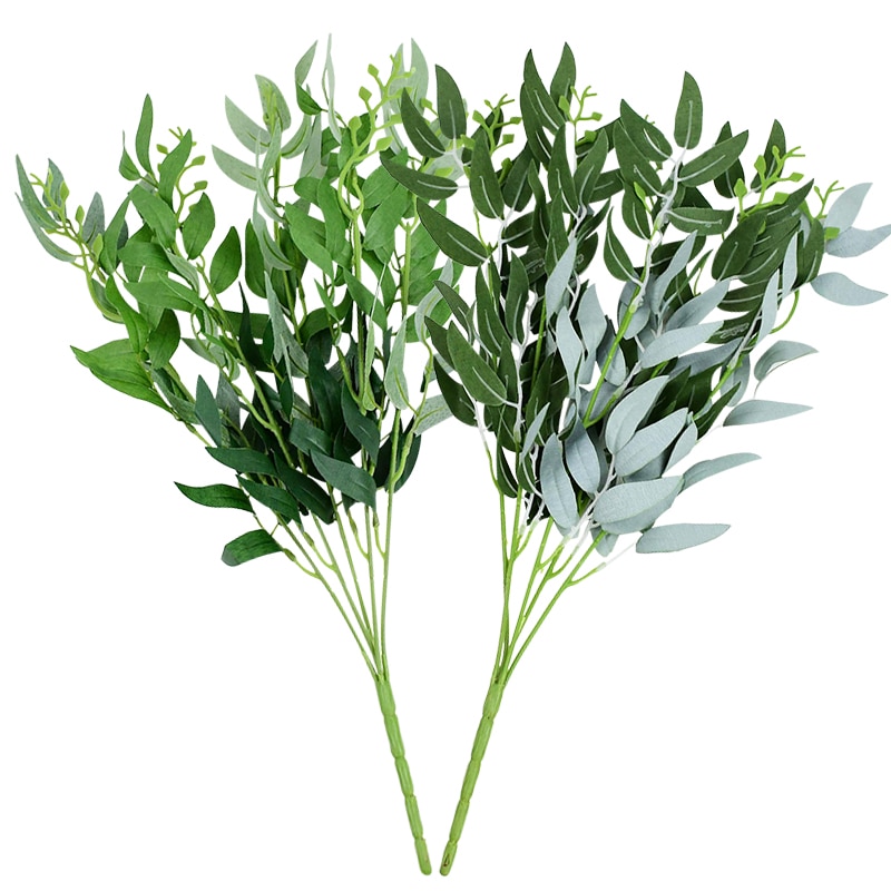 Ramo de hojas de sauce Artificial de seda, 52cm, hojas verdes, flores, decoración para sala de estar, arreglo, suministros de boda