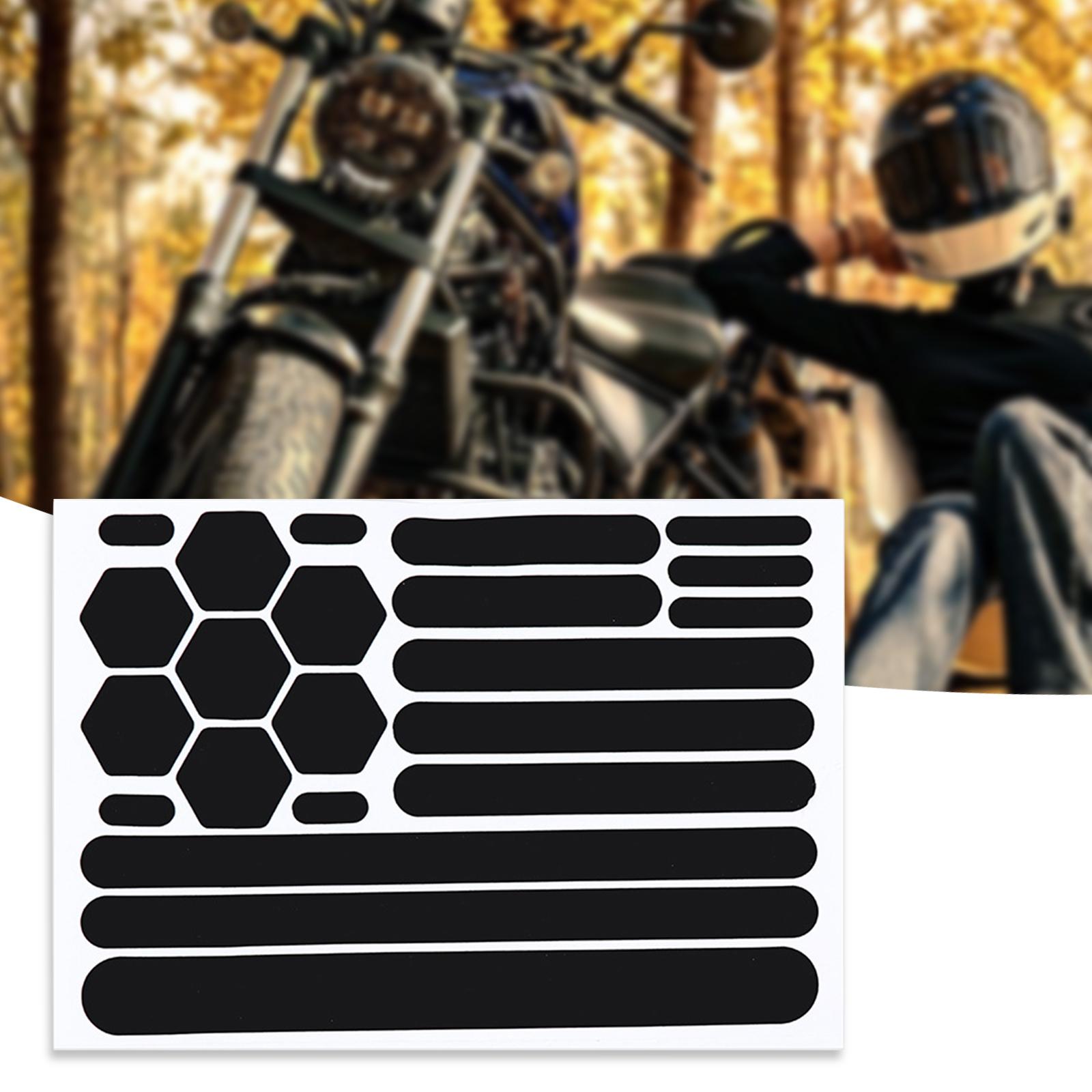 Adesivo per moto Equipaggiamento riflettente Adesivi neri riflettenti Nastro riflettente per moto per casco Auto Rimorchi Bici premium